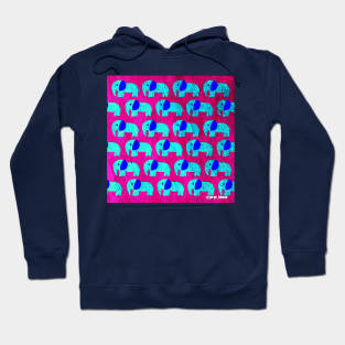 elephant in pink wonderwall ecopop pattern Hoodie